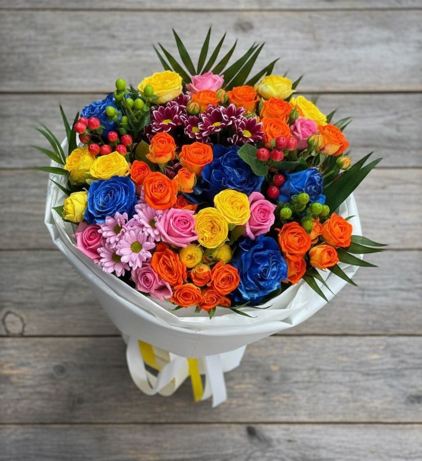 Букет цветов из: Розы и Хризантемы в Товарковский