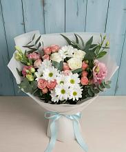 Букет цветов из:  Розы, Лизиантусы и Хризантемы в Товарковский