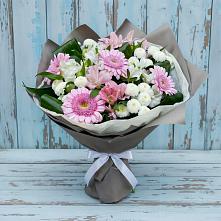 Букет цветов из:  Герберы, Альстромерии и Хризантемы #REPLACE_PRED# Товарковский