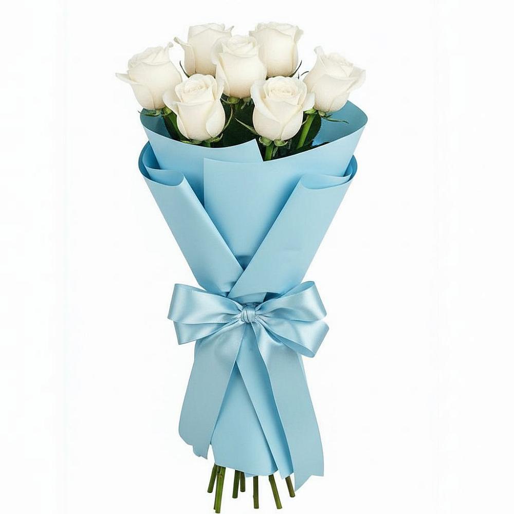 Букет 7 белых роз Проуд в Товарковский