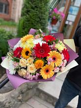 Букет цветов из:  Герберы, Ромашки, Хризантемы, Розы и Подсолнухи #REPLACE_PRED# Товарковский