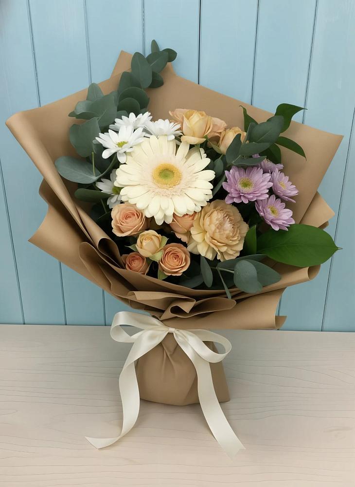 Букет цветов из: Герберы и Хризантемы в Товарковский