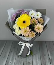 Букет цветов из:  Розы, Герберы и Хризантемы #REPLACE_PRED# Товарковский
