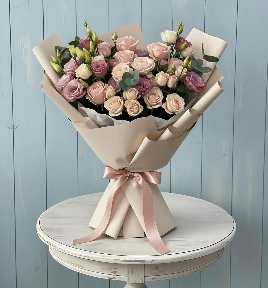 Букет цветов из: Розы и Лизиантусы в Товарковский