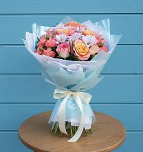 Букет цветов из:  Хризантемы и Розы в Товарковский