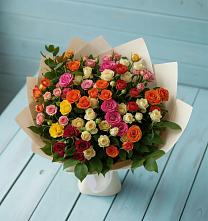 Букет Микс из разноцветных кустовых роз #REPLACE_PRED# Товарковский