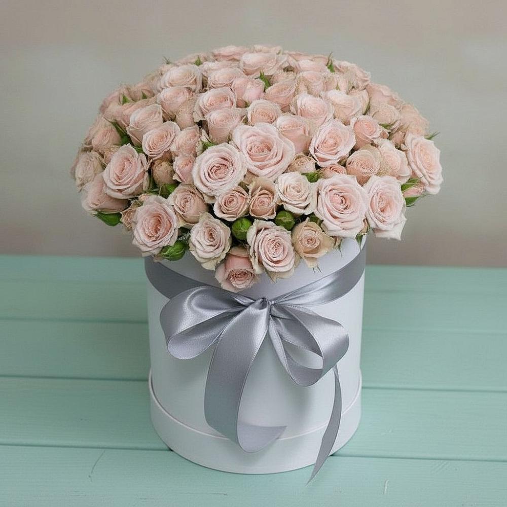 Цветочная композиция из Розы в шляпной коробке в Товарковский